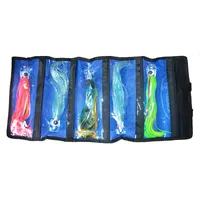 SET of 5 Acrylic head Marlin/Tuna Dolphin Wahoo Trolling skirt Lures . bag included 5 pcs tuna lure 11 inch