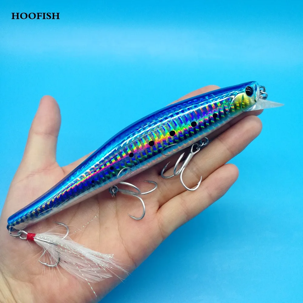 HOOFISH 2PCS/LOT Big minnow fishing lure 39g/14cm 2colors Artificial