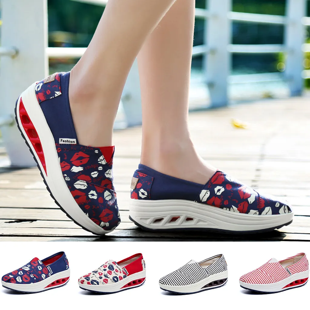 

NEW Women's Fashion Casual Sports Running Sneakers Thick Bottom Shake Canvas Shoes women slip on shoes schoenen dames#BYY40
