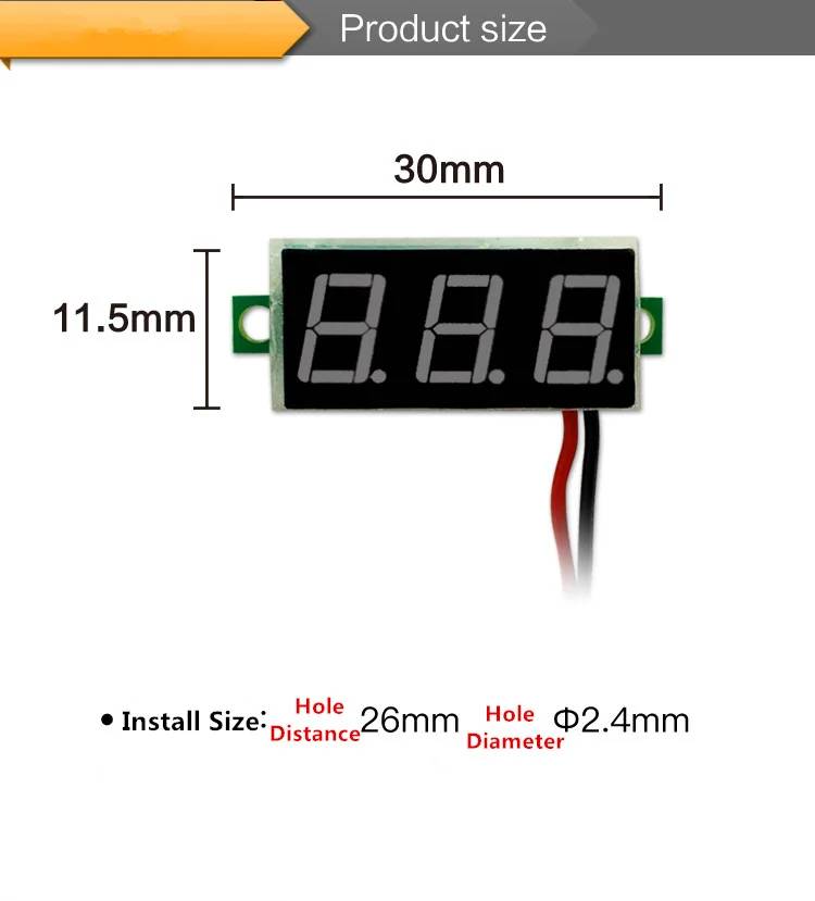 0,28 дюймов красный синий цифровой светодиодный мини дисплей модуль DC2.5V-30V DC0-100V вольтметр тестер напряжения измерительный прибор с панелью мотоцикл автомобиль