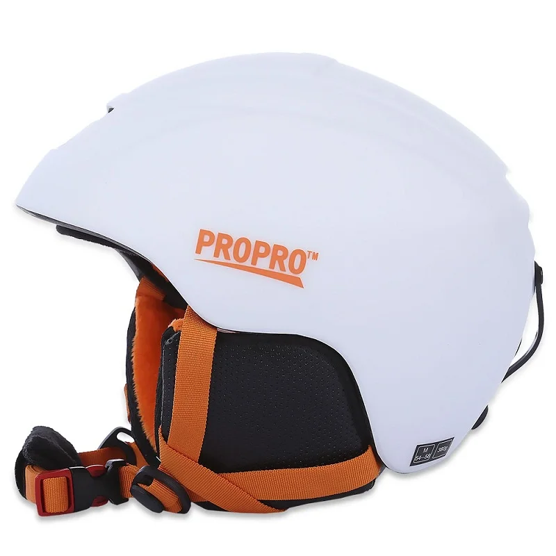 Все-в-одном лыжный шлем с внутренней регулируемой пряжкой лайнер Подушка слой Спортивная безопасность лыжные шлемы ABS пластик - Цвет: White