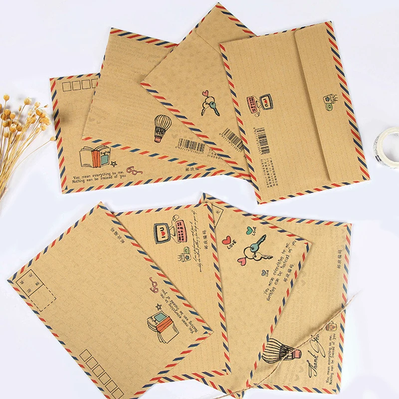 16 pcs/lot Creative Retro Airmail Large Envelopes Paper Kraft