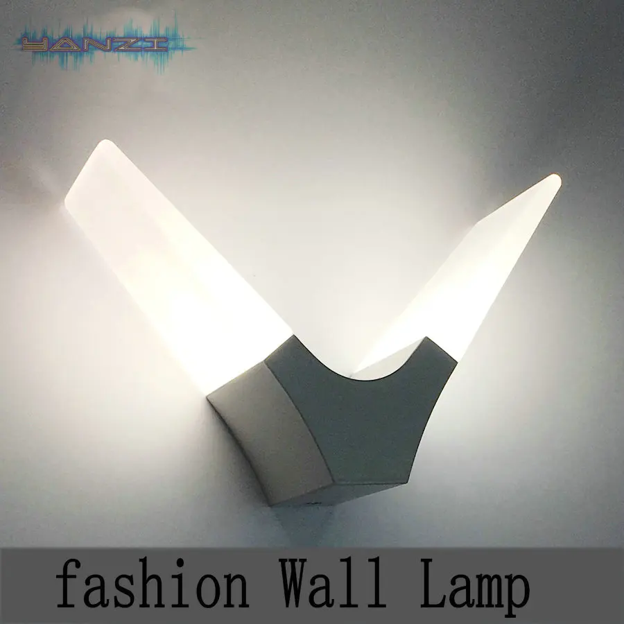 6W Warm White LED Wall Lamp Minimalist Bedroom Living Room Hallway Wall Sconce Acrylic Light Lighting