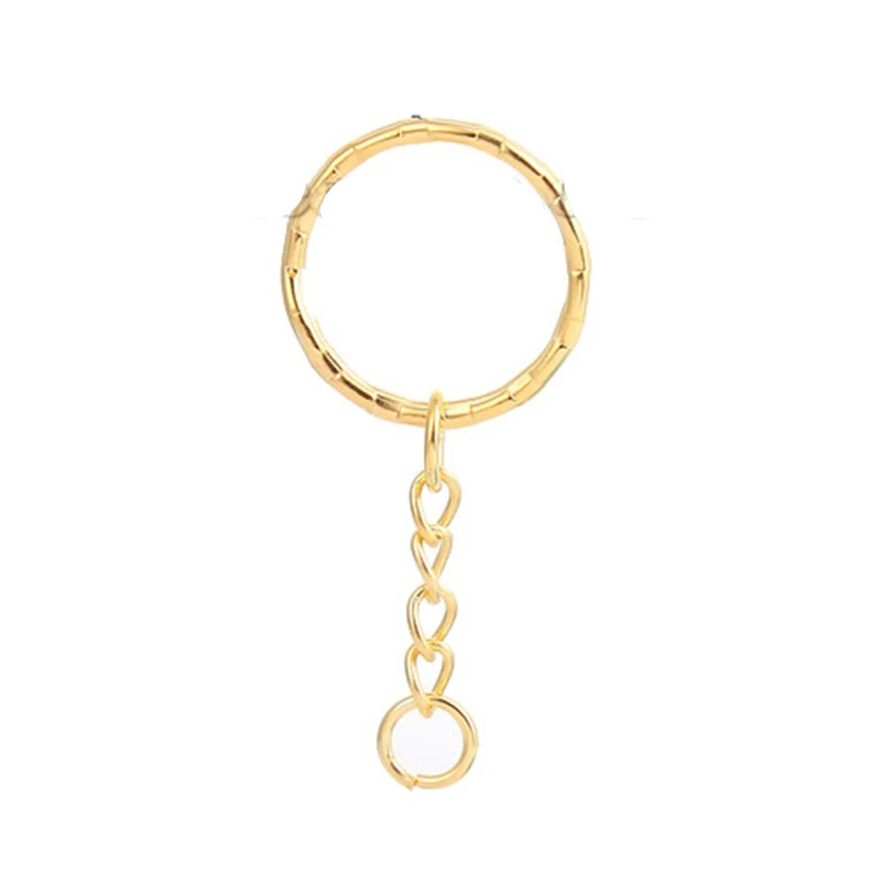 

DoreenBeads Iron Based Alloy Keychain & Keyring Circle Ring Gold Color Charms Jewelry DIY Components 53mm(2 1/8") x 5 PCs