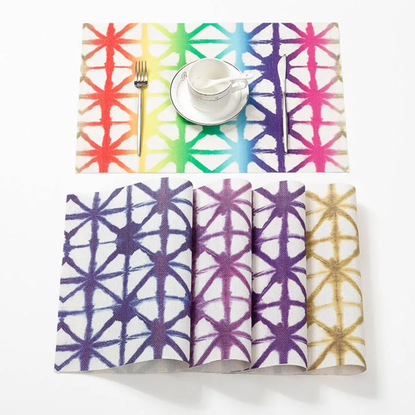 

Geometric PVC Table Mats Painting Placemats Place Mat Placemats for Kitchen Table for Dining Table Bar Coffee Table Pad Coaster