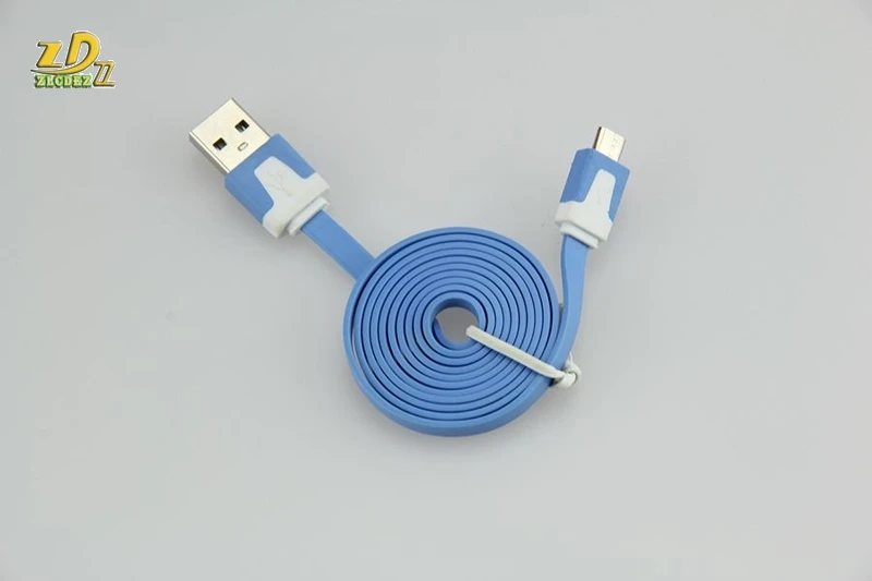 100pcs/lot 1M 3ft 2m 6ft 3m 10ft Colorful Noodle Charging USB Data Sync Cable 8 Pin for IPhone Ipad Micro USB 5pin for Samsung