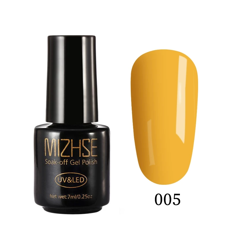 Yellow005 MIZHSE, Гель-лак, замачиваемый, белый, желтый, зеленый, серия, долговечная краска, УФ светодиодный лак для маникюра, Полупостоянный - Цвет: Yellow005