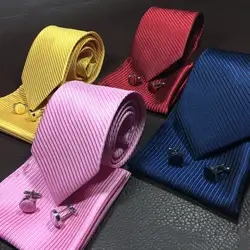 20 цветов Мужской галстук квадратная манжета-link наборы бизнес-платье униформа карманные квадраты сплошной цвет диагональные полосы