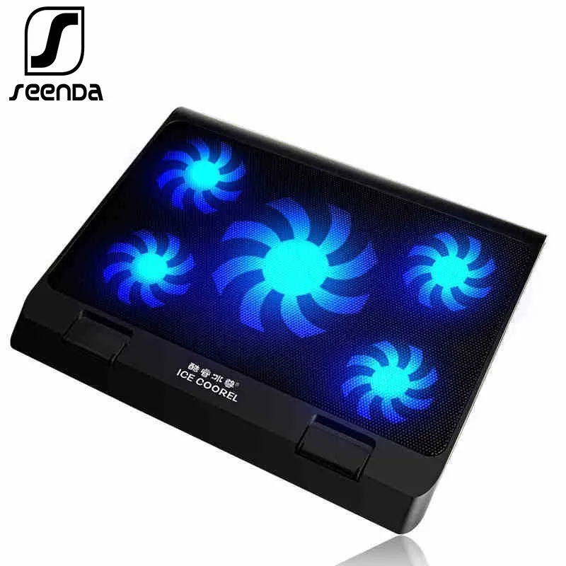 

SeenDa Laptop Cooler 2 USB Ports and Five Cooling Fans Laptop Cooling Pad Notebook Stand For 12-17 Inch for Laptop