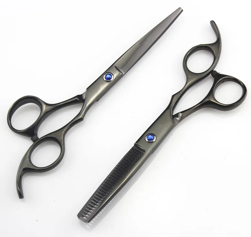 Custom-made Professional 5.5 inch classic black cutting &amp thinning hairdressing scissor shears cut barber hair scissors set | Красота и