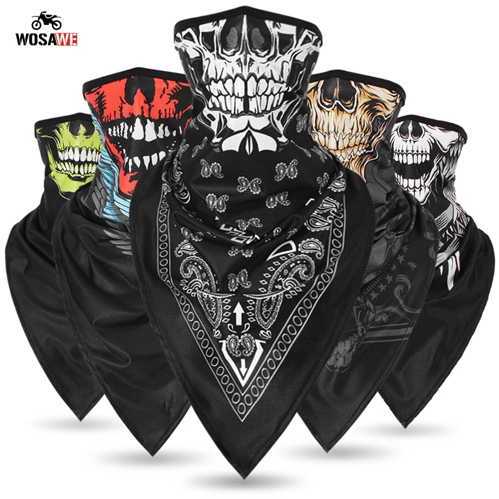

Seamless Motorcycle Skull Magic Neck Gaiter Face Mask Head Shield Sport Camping Cycling Fishing Bandana Headband Scarf Men Women