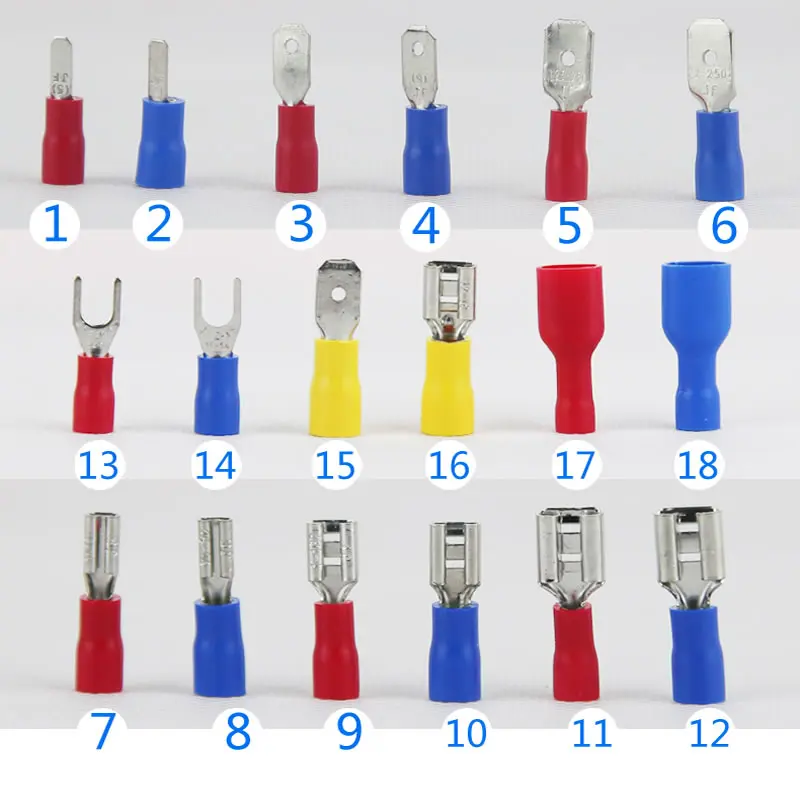 330 шт./лот, обжимные терминалы, электрические терминалы, Наборы изолированных вилок, u-образные клеммы