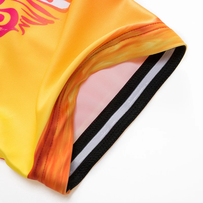 Унисекс Весна Лето Велоспорт нагрудник шорты Золотой желтый узор Феникс 3D защита подушки Индивидуальные/ обслуживание