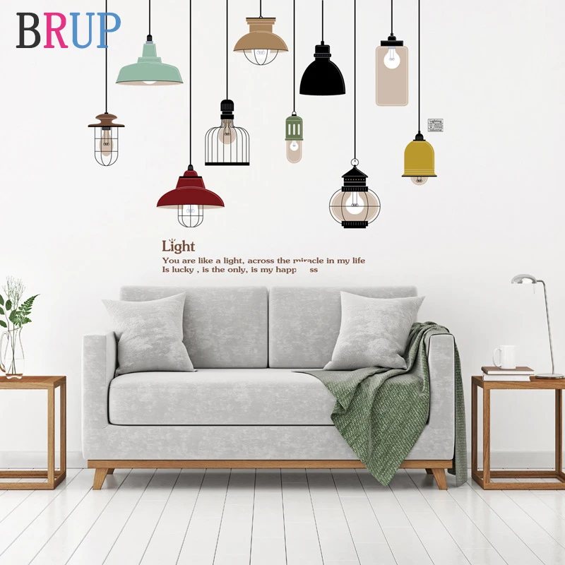 

130*90cm Creative Light Bulb Wall Stickers Light Home Decor for Living Room Bedroom Art DIY Vinyl Wall Decals Removable