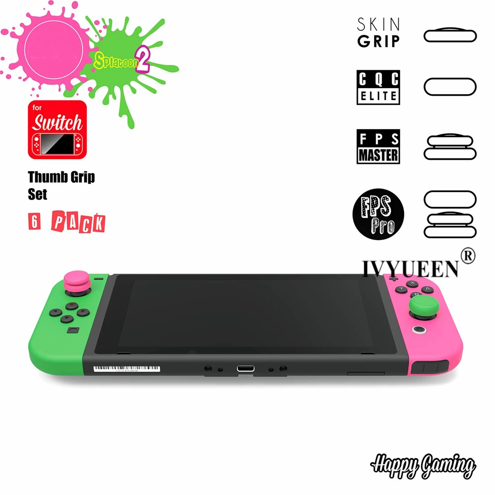 IVYUEEN для Nintendo Switch Joy-Con консоль 6 шт. накладки на джойстик Крышка аналоговый стик Шапки Набор для контроллер Joy-Con джойстики