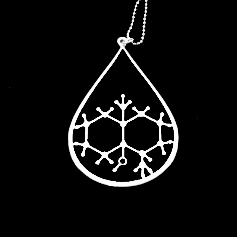 

Drop Shipping Petrichor- Geosmin Molecule Necklace Chemistry Pendant - Scent Of Rain Gold/Silver plated