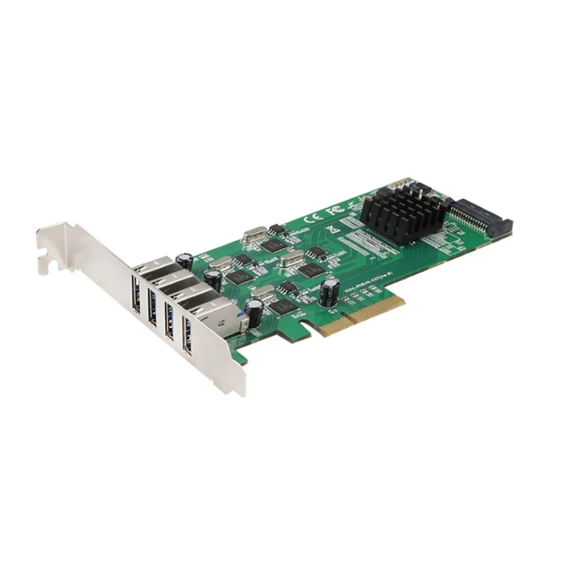 

DIEWU PCIe 4X to 4 channel full speed USB 3.0 expansion card 20G