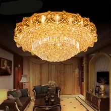 Европейский стиль, хрустальная лампа для гостиной, роскошная люстра для зала, круглая хрустальная лампа, потолочный светильник, лампа для спальни, большая люстра