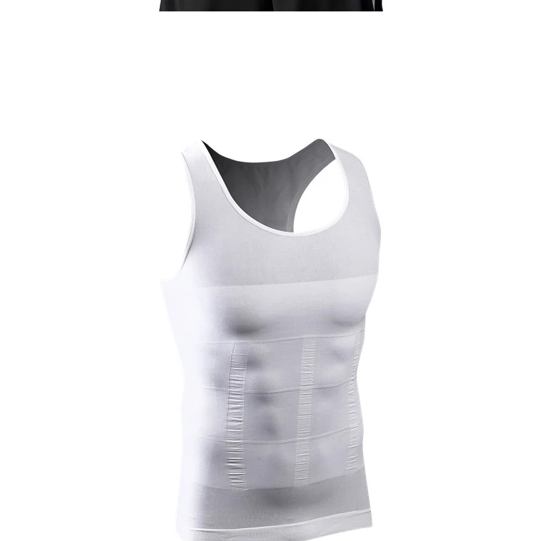 Meisou Hot Slimming Male Vest Body Shaper Men T shirt Abdomen Fat Reduce Compression Black White Blue Shapewear Fitness Clothing (6)