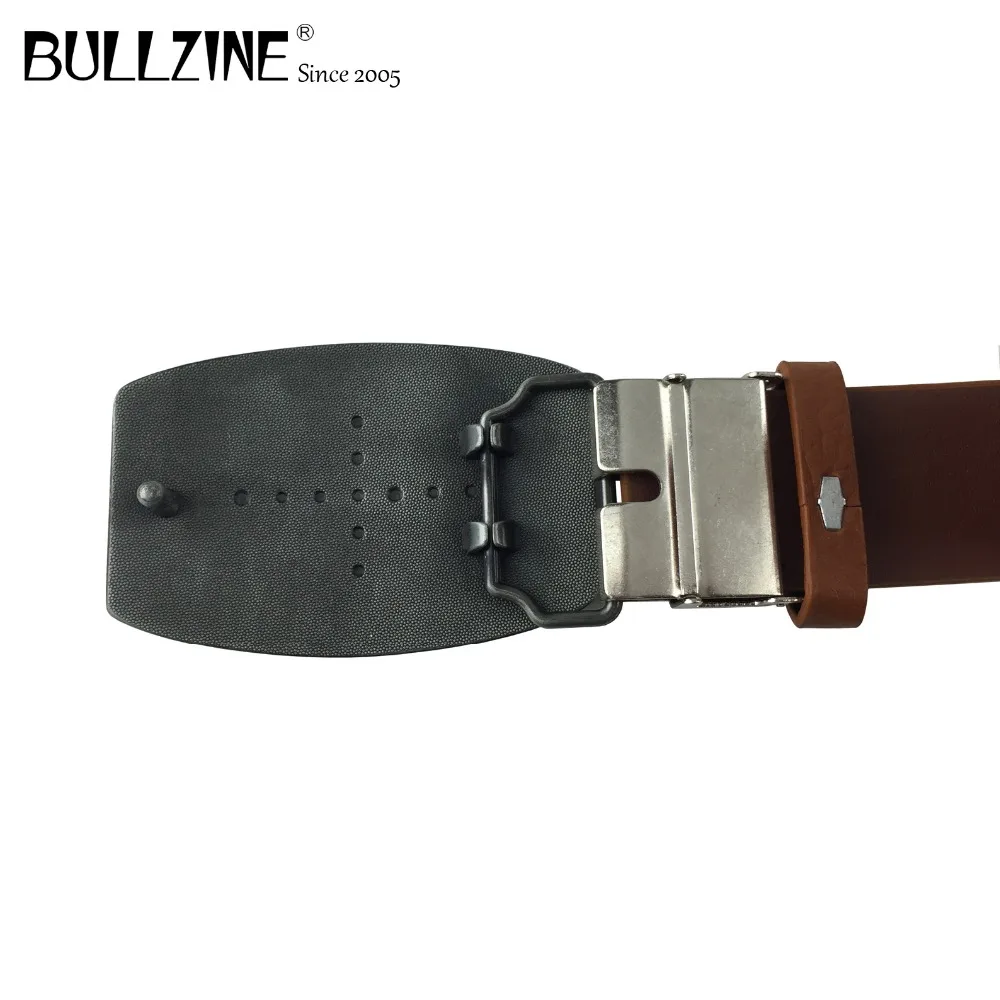 Ремни Bullzine из искусственной кожи коричневого цвета с соединительной застежкой