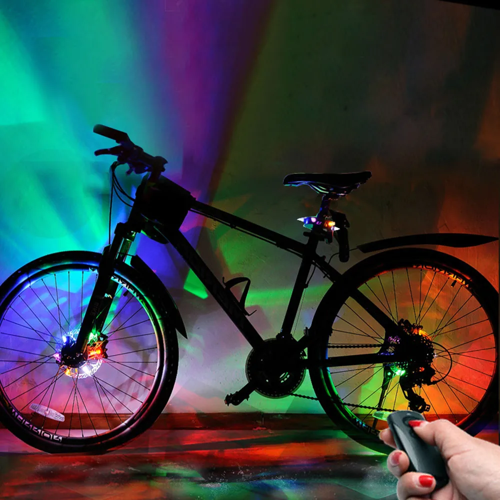 

Bicycle Accessories Bike Flashlight Headlamp New Bicycle Colorful Warning Light Magic decorative lights Hot Wheel