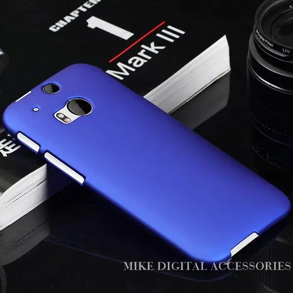 Высококачественный разноцветный роскошный прорезиненный Матовый Жесткий чехол для телефона для htc One M8 - Цвет: Dark Blue