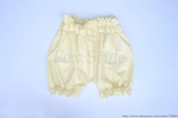

Men 's Sexy white underwear latex shorts rubber boxers real photo no lubes