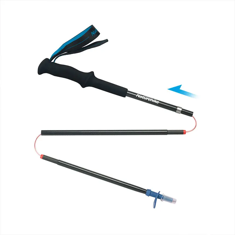 Ceny Naturehike kijki trekkingowe Ultralight wysoka wytrzymałość składany trzciny z włókna węglowego zewnętrznie zablokowany teleskopowy kijek do wędrówek