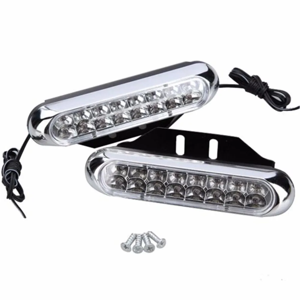 2x Universal 16 LED Car Van DRL Day Driving Daytime Running Fog White Light Lamp (2)