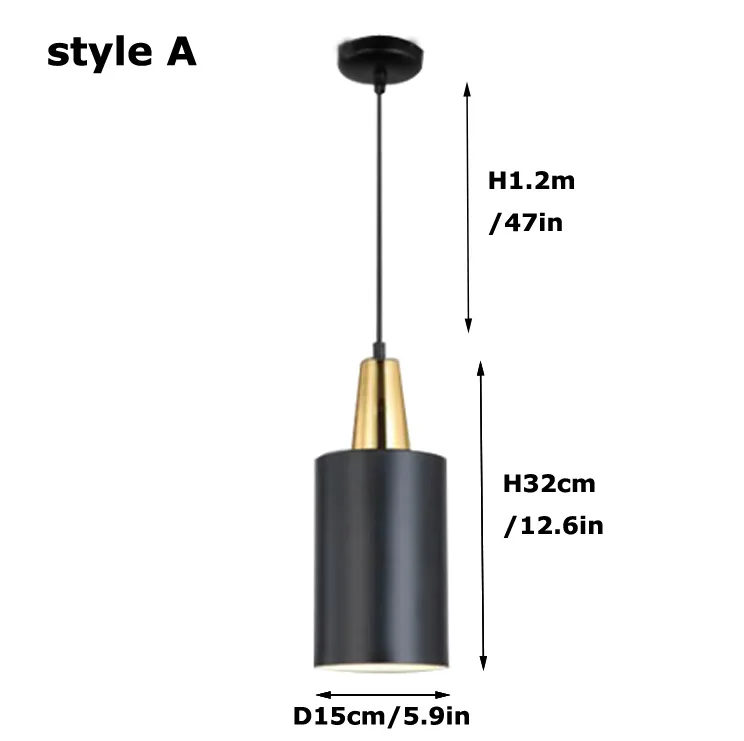 Modern Metal Pendant Light ABC Indoor Lighting Fixture Black White Gold Pendant Lamp Contemporary Hanging Edison Pendant Light Restaurant Dining Room Light (17)