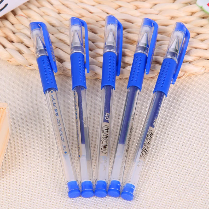 

12 pcs/lot 0.38mm blue ink core business neutral pen 2017