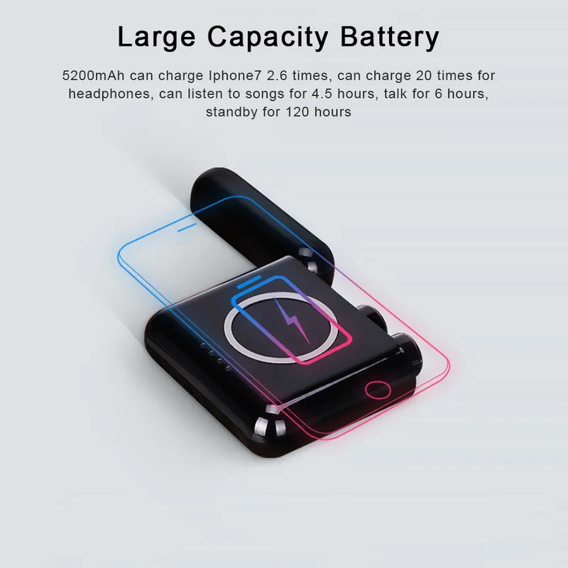 Универсальная беспроводная зарядная станция для Iphone Samsung Bluetooth 4 2 стерео наушники