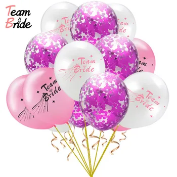 

Team Bride 15pcs/Set Wedding Part Latex Balloon Confetti Baloon Set Hen Night Bachelorette Party Decorations Bridal Shower