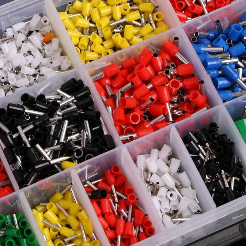 

2120 Pcs 7 Colors 6 value Insulated Cord Pin End Terminal Bootlace Ferrules Kit Set Wire Copper Wire Crimp Connector Insulated