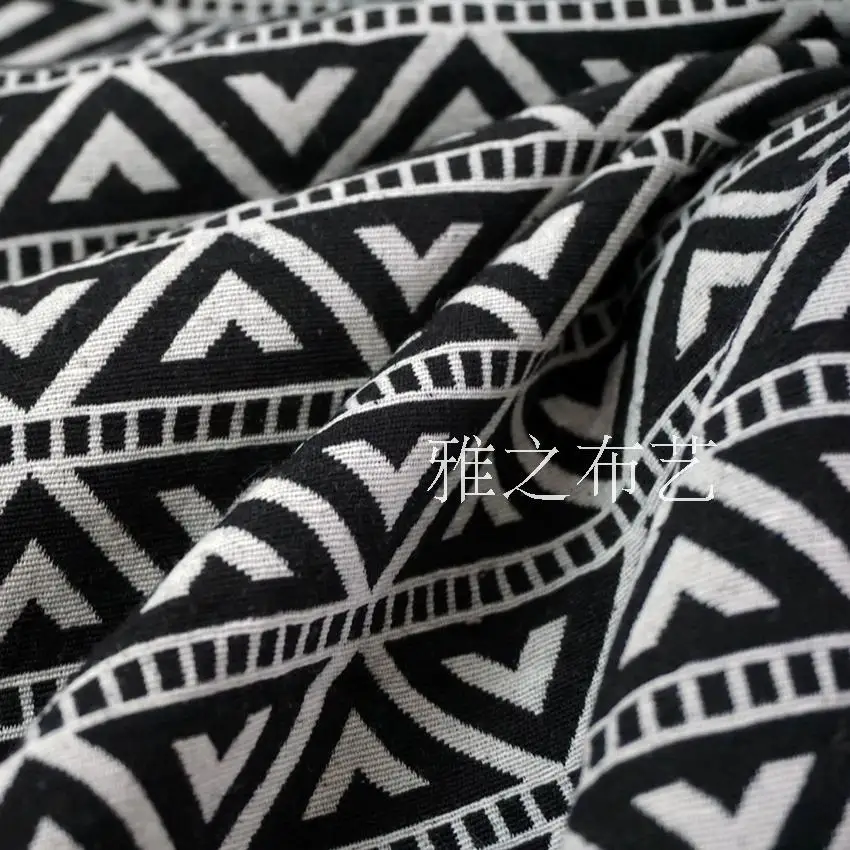 

Yarn-dyed Stripe Cloth Geometric Shapes Jacquard Fabric For Bag Tablecloth DIY