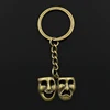 Fashion 30mm Key Ring Metal Key Chain Keychain Jewelry Antique Bronze Silver Color Plated Comedy Tragedy Masks 31x23mm Pendant ► Photo 3/5