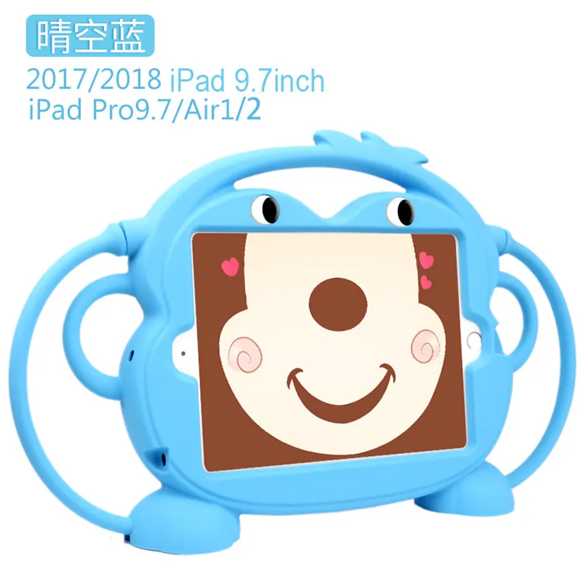 Мультяшный детский силиконовый чехол для iPad Mini 1 2 3 4 5 7,9 противоударный нетоксичный чехол для iPad Air2 Pro 9,7'' - Цвет: 9.7inch