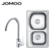 JOMOO кухонная раковина из нержавеющей стали Двойная чаша над столешницей или Udermount мойка для мытья овощей толстый выдвижной кухонный кран