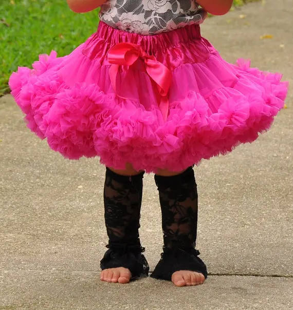 

Baby girls chiffon fluffy pettiskirts tutu Princess party skirts Ballet dance wear 12Mo-10Ys hot pink Colors Free shipping