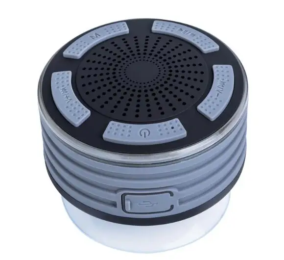 TOPROAD водонепроницаемый беспроводной стерео Bluetooth динамик Портативный Душ динамик s светодиодный светильник Handsfree caixa de som с присоской - Цвет: Grey speaker