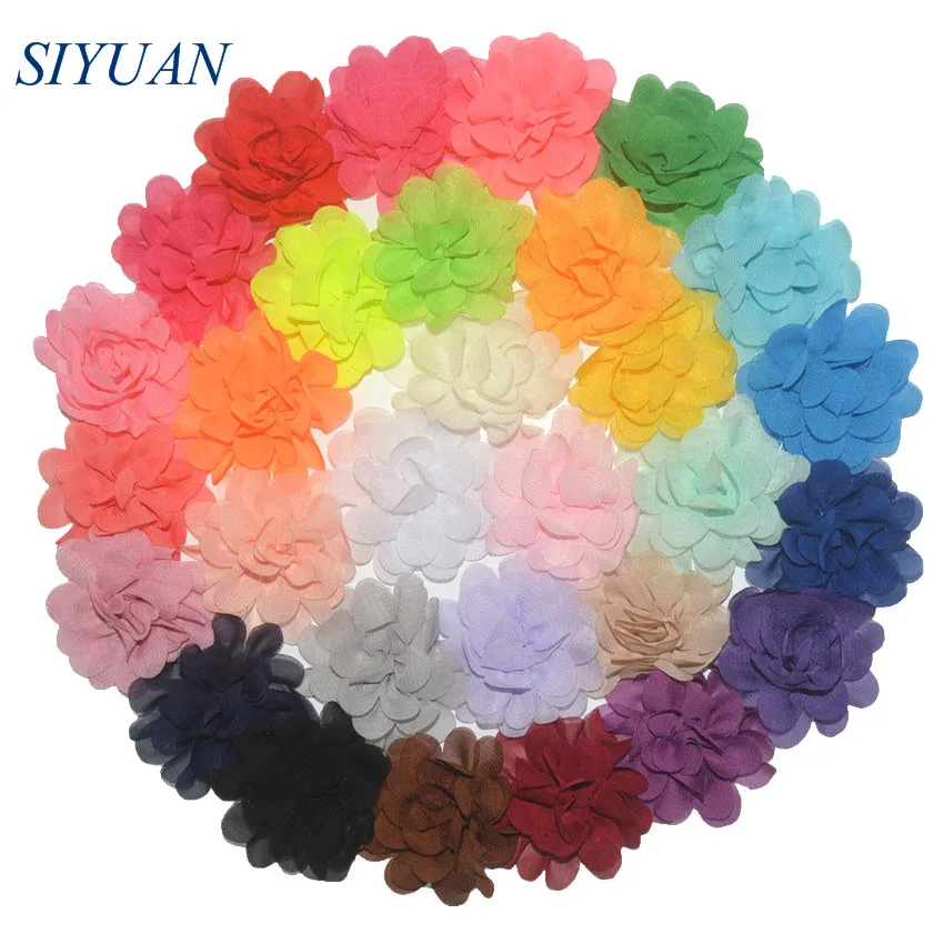 

300pcs/lot 20 Color U Pick 2 Inch Small Chiffon Petals Flowers Flat Back DIY Craft Wedding Decoration Wholesale Supply TH50