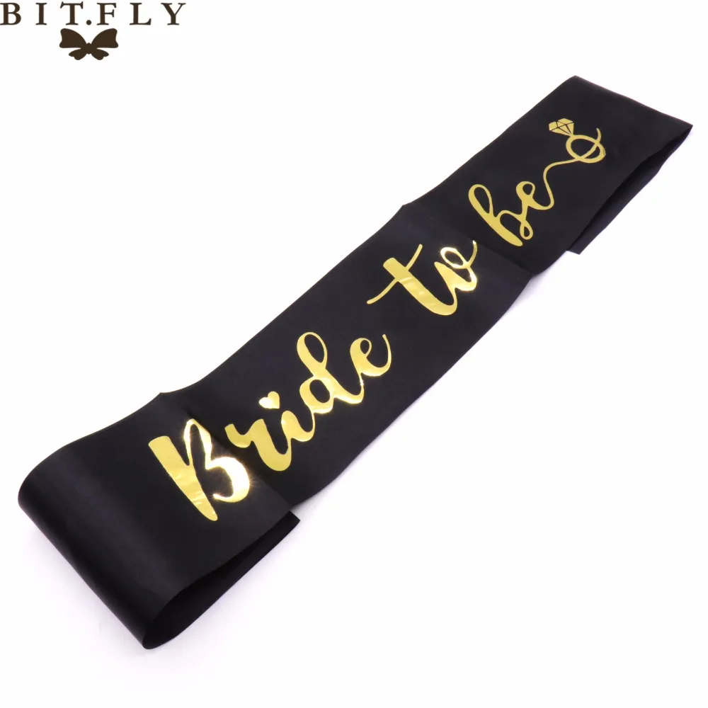 

Bridal To Be gold letter Bridesmaid Sash Bride Sash Bridal Shower Party nightclub Girl Decoration Bachelorette Party Supplies