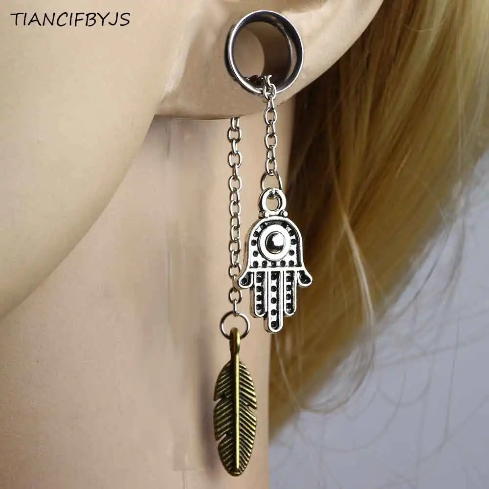 Buy TIANCIFBYJS Surgical Steel Woman Ear Tunnel Gauge