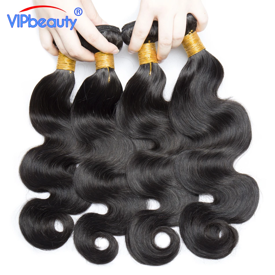 

Vip Beauty Indian Body Wave 3 Bundles 100% Human Hair Weave Remy Hair Extensions 10-28 Inch Natural Color Free Shipping