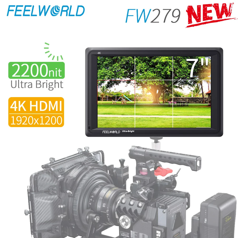 FEELWORLD FW279 7 Inch Ultra Bright 2200nit on Camera Field DSLR