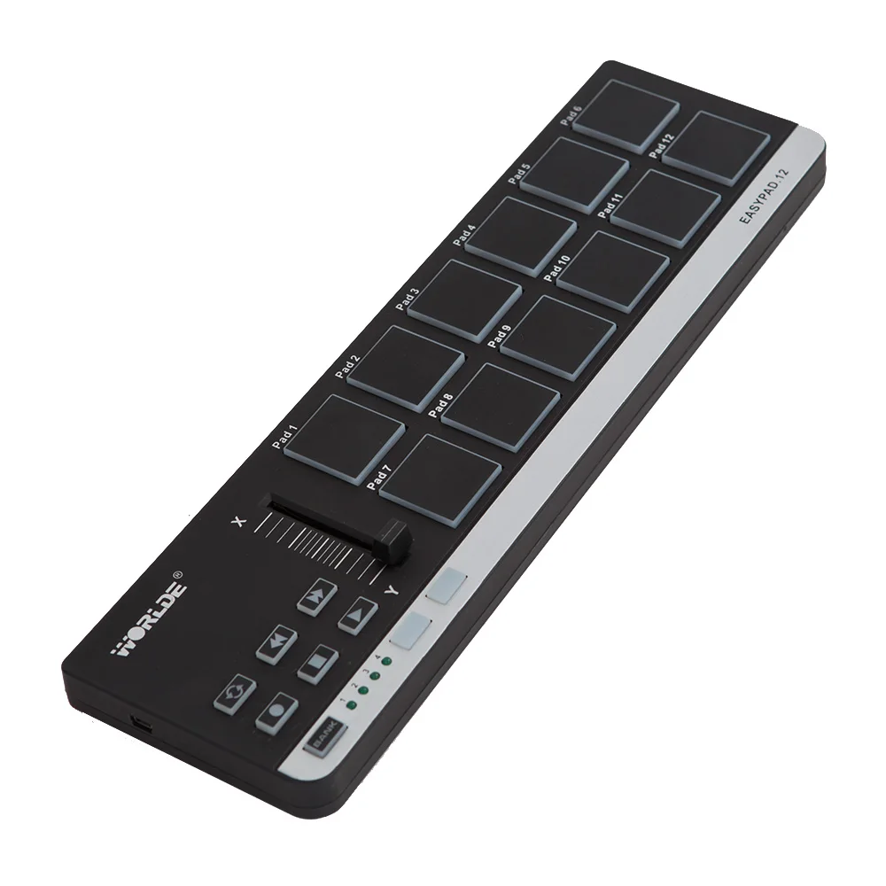 World EasyPad.12 барабанные колодки MIDI контроллер портативный мини MIDI клавиатура контроллер с USB кабелем