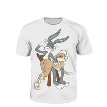 T Shirt Anime Hip Hop Bugs Bunny Lola Bunny Jersey Spanking 3d T Shirt Funny Men Women Baseball Jersey Plus size S-5XL R793