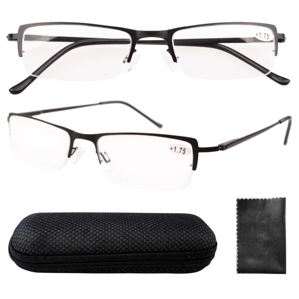 

HR043 Patent Lightweight 180 Strength Spring Temple Half-rim Reading Glasses