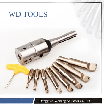 Online Small Diameter R8 Tool Holder With NBJ16 Boring System With Work Range (6-51mm) With 12pcs Boring Holder