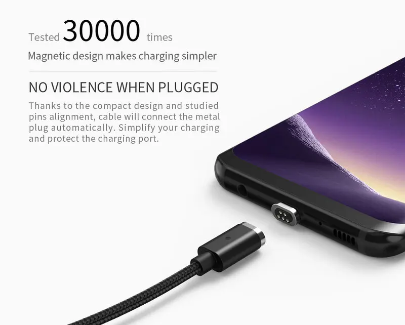WSKEN mini 2 Black Type C Magnetic fast charging usb cable (2)